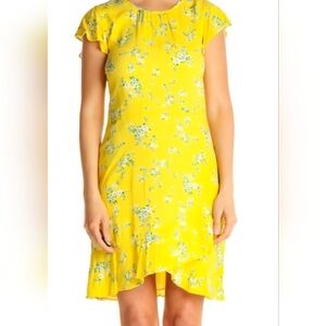 Banana Republic Yellow Floral Dress – Women’s Size 6 – Fit & Flare Cottagecore